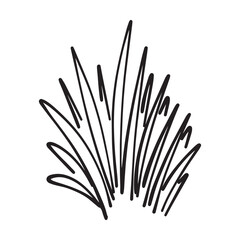 Grass icon illustration, hand drawn in sketch, brush style design and background element