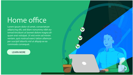Layout with a black girl sitting at her home desk after her work journey at night