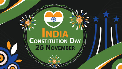 India constitution day vector banner design. Happy india constitution day modern minimal graphic poster illustration.