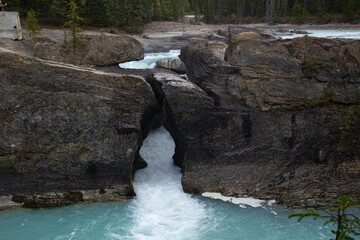 Naklejka premium Aerial view of the natural bridge of Yoho National Park