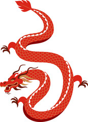 Chinese New Year 2024 - Year of the Dragon, Chinese zodiac symbol, Lunar new year red dragon...