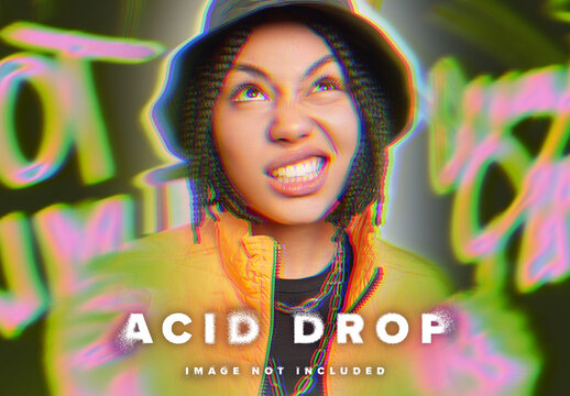 Acid Drop Photo Effect Mockup