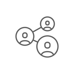 People network icon. Simple outline style. Social network, connect, circle, share, link, community, team, group, business concept. Thin line symbol. Vector illustration isolated. Editable stroke.