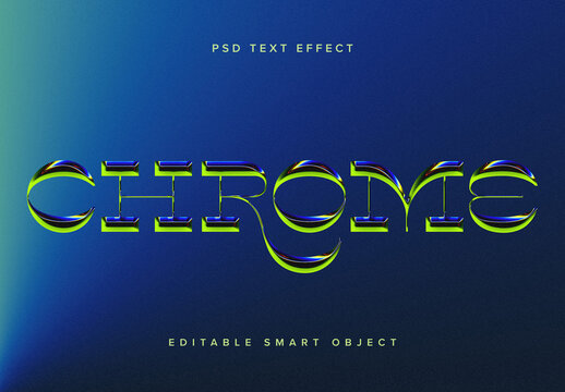 Shiny Chrome Text Effect Mockup
