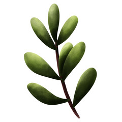 green leaves isolated on white background