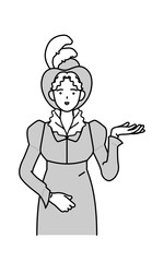 English conversation, 19th century aristocratic-looking woman asking for help in classical English