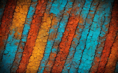 Colorful abstract background with texture of peeling paint