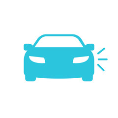 Car front view icon. From blue icon set.
