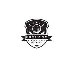 vintage golf badge logo design vector template illustration - obrazy, fototapety, plakaty