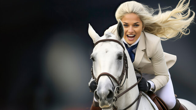 Amazone riding a horse