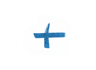 plus sign blue glitter object on transparent png background