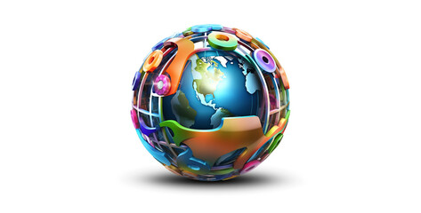 world internet icon. Generative Ai content
