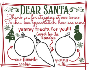Santa Cookie Plate - Christmas Tray Illustration
