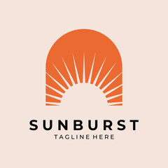 sunset logo vector Creative Minimal design template. Symbol for Corporate Business Identity