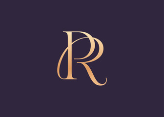 Initials monogram letter PR/RP luxury logo design vector template