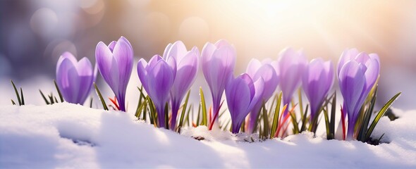 Springtime. Spring Flowers in Sunlight. Outdoor Nature