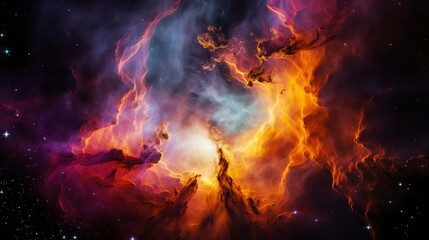 Fototapeta na wymiar Colorful nebula, detailed image, high resolution, James Webb Space Telescope