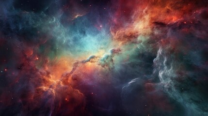 Fototapeta na wymiar Colorful space nebula detailed image, high resolution