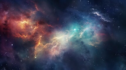 Colorful space nebula detailed image, high resolution