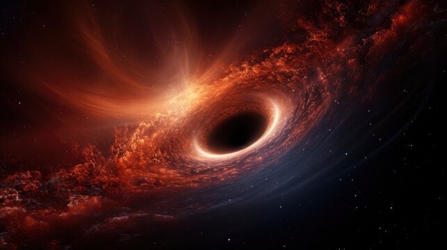 Cosmic photo of black hole at close range , detailed high resolution professional space photo
