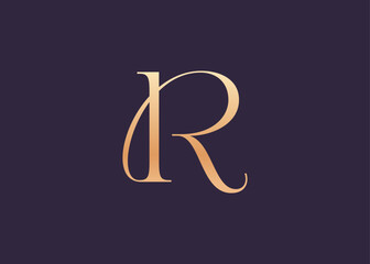Initials monogram letter R luxury logo design vector template