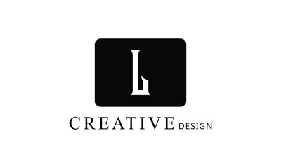 L white letter creative brand simple minimal logo design for all kind of business.
