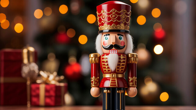 the nutcracker with christmas decorations