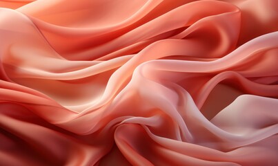 Obraz premium abstract background of draped silk fabric in coral color