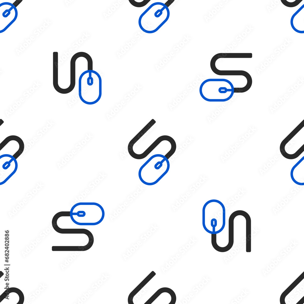 Poster line computer mouse icon isolated seamless pattern on white background. optical with wheel symbol. c