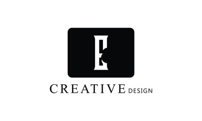 E white letter creative brand simple minimal logo design for all kind of business.