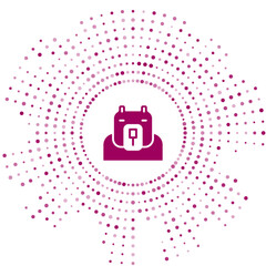 Purple Polar bear head icon isolated on white background. Abstract circle random dots. Vector