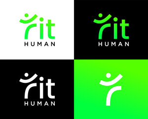 Letter F monogram active healthy human sport logo design.