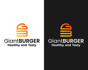 GB letters monogram burger restaurant logo design. - obrazy, fototapety, plakaty