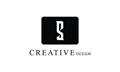 S white letter creative brand simple minimal logo design for all kind of business.