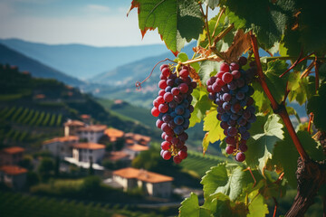 Beautiful lanscape with grapes
