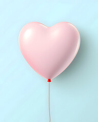 Heart shaped balloon isolated on a solid color background - Valentines Day Theme