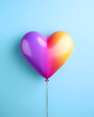 Heart shaped balloon isolated on a solid color background - Valentines Day Theme