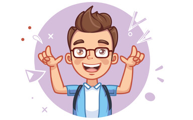 character of a person with a smile vector illustration