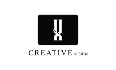 X white letter creative brand simple minimal logo design for all kind of business.