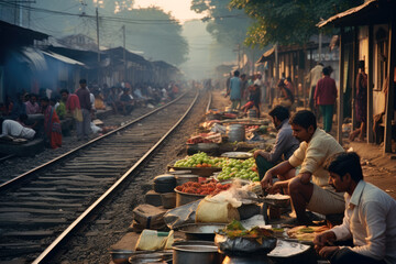 Everyday Life in India's Trainside Market