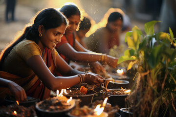 Fototapeta na wymiar Festive Delights of the Pongal Celebration