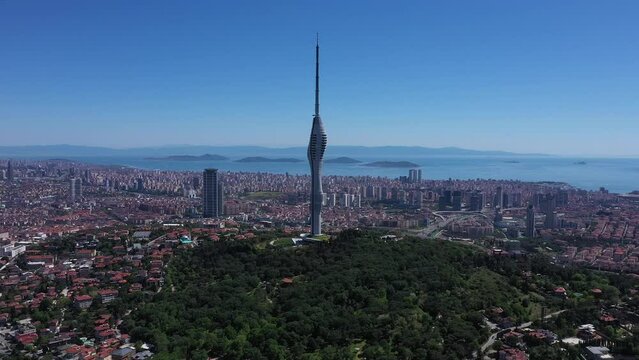 Istanbul Bosphorus Camlica Broadcast and Radio Tower Aerial View
