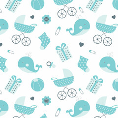 Seamless Blue Baby Background.