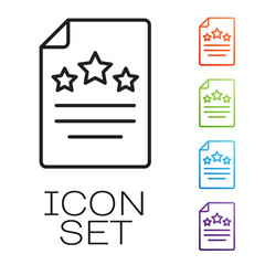 Black line Declaration of independence icon isolated on white background. Set icons colorful. Vector