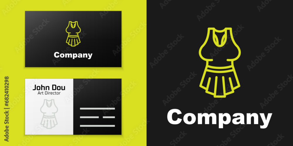 Poster logotype line undershirt icon isolated on black background. logo design template element. vector
