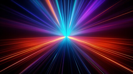 Fototapeta na wymiar 3d render, abstract multicolor spectrum background, bright orange blue neon rays and colorful glowing lines