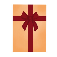 Orange gift box tied with a red bow For gifts given during various festivals.