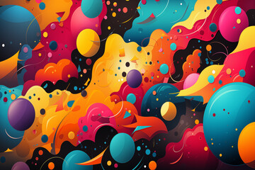 colorful pattern with clouds and circles