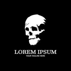 Cool skull logo side view. Skull vector illustration.