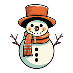 Merry christmas snowman vector illustration